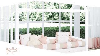Quarto Montessoriano Tricot Poá Salmão | Grão de Gente