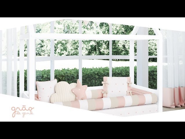 Quarto Montessoriano Tricot Poá Salmão | Grão de Gente