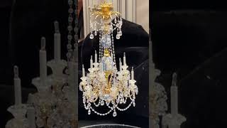 Crystal chandelier with authentic antique Wedgwood embellishment by Frank Crescente.