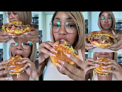 Eatmahkandy Eats A Delicious Double Cheeseburger