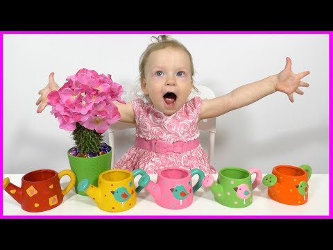Olya plays with Magic Flowers - Family Fun Activities!!!