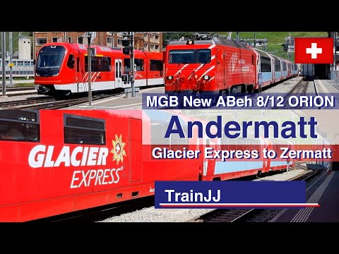 Andermatt | Glacier Express St. Moritz - Zermatt | Brand new MGB ABeh 8/12 302 "ORION" - Stadler