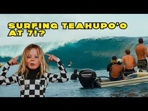 MASSIVE SWELL APPROACHES TEAHUPO'O | 7 Y.O. PADDLES OUT