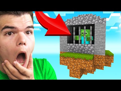 Building A ZOMBIE PRISON In SKY BLOCK! (Minecraft)