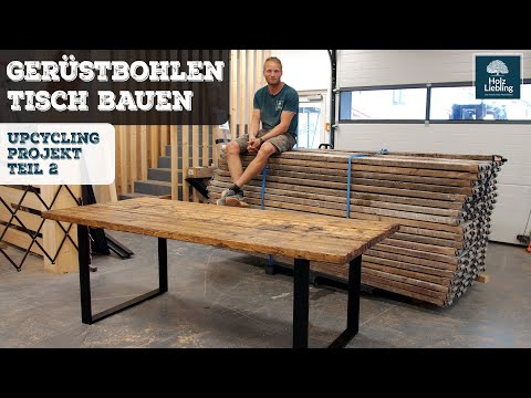 Building a table from scaffolding planks - Part 2 | Wood-Favorite DIY #upcycling