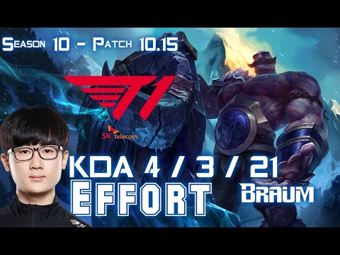 T1 Effort BRAUM vs SENNA Support - Patch 10.15 KR Ranked
