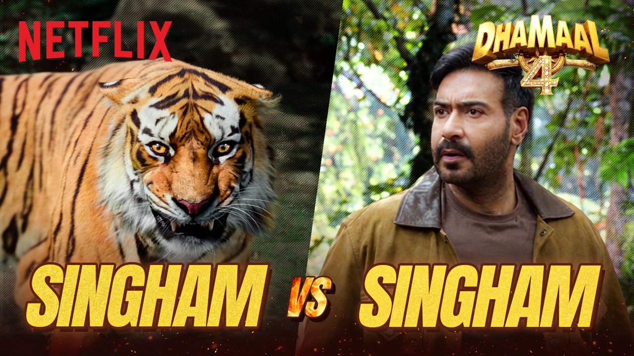 Ajay Devgn’s HILARIOUS Fight Against A Tiger 🐯🤣 Ft. Sanjay Mishra | Dhamaal 4 | Netflix India