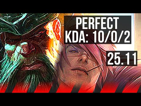 GANGPLANK vs SETT (TOP) | 10/0/2, Legendary, 900+ games | KR Master | 25.11