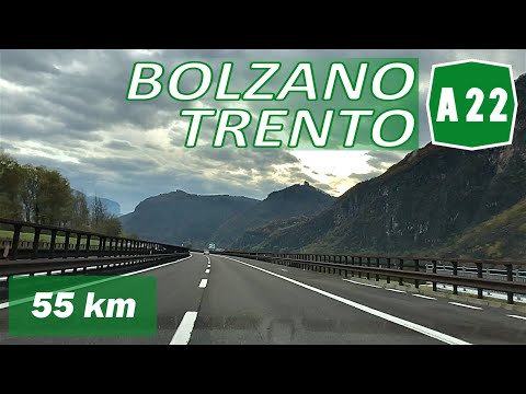 A22 Driving in ITALY | from BOLZANO to TRENTO | Brenner Highway