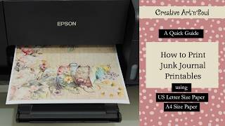 A Quick Guide: How to Print Junk Journal Printables using US Letter Size Paper and A4 Paper