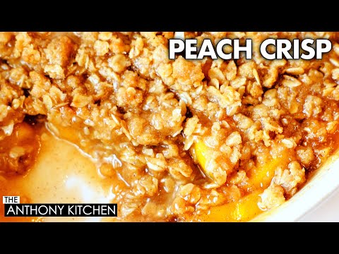 The BEST Peach Crisp | MORE Crisp Topping (Less Fruit Filling 🍑)