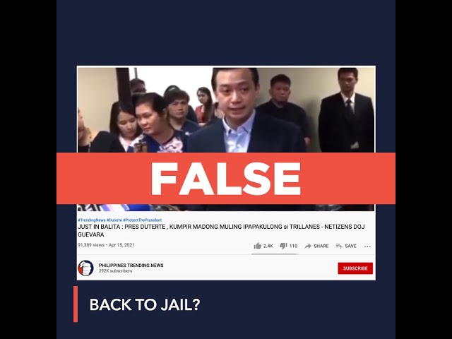 FALSE: Duterte orders Trillanes’ imprisonment