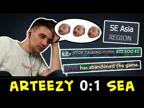 Arteezy is broken — babyrage vs SEA server