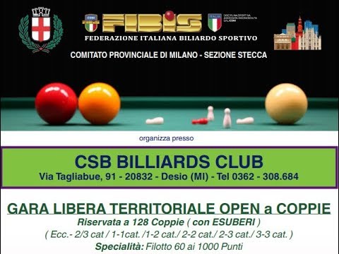 Foroni /Forestieri vs Sapone/Piluso - Finale Open a Coppie Billiards Club Desio 2018