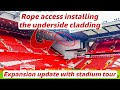 Underside cladding at Liverpool F.C’s Anfield Road Expansion Update with stadium tour