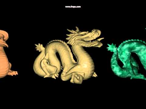 OpenGL 4.0 Phong Shader - 3 Stanford Dragons