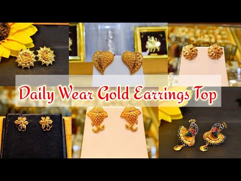 Daily Wear Lightweight Gold Top Designs || Latest Gold Earrings Collection ||Gold Pasa Design