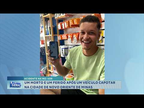 MG-409: Um morto e um ferido após capotamento em Novo Oriente de Minas.