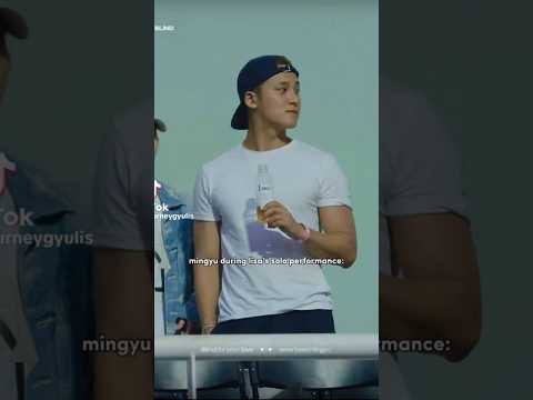 mingyu reaction to Lisa's performance ❤️😘 #deadline #mingyu #shortvideo #shorts