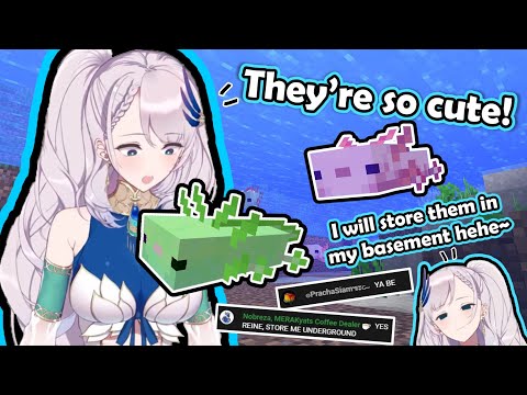 Reine Acted So Adorable When She Found The New Minecraft 1.17 Axolotl【Hololive ID / Pavolia Reine】