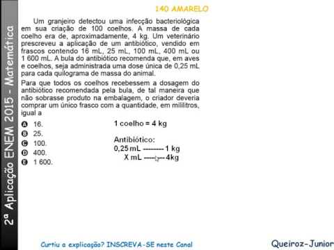 2ª Aplicação ENEM 2015 - Matemática - Questão 140 Caderno Amarelo