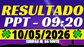 Resultado do jogo do bicho ao vivo da loteria PPT - 09:20 10/05/2026