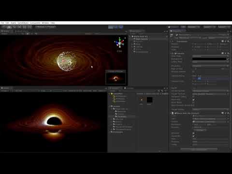[Unity 3D] ray traced black hole visualization with relativistic effects