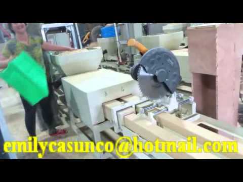 Waste wood recycling compressed wood pallet block making mac...