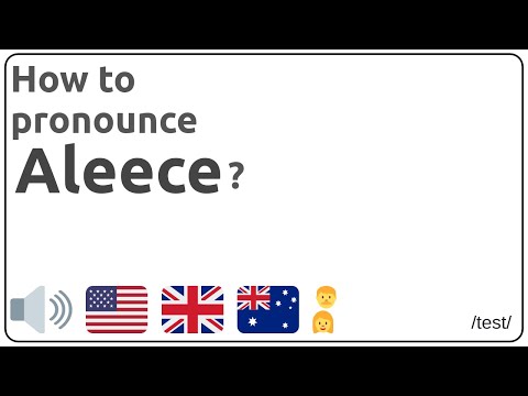 How to pronounce Aleece in english?