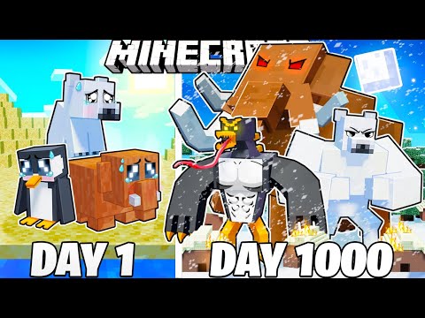 1000 Days Surviving as Frozen Monsters in Hardcore Minecraft!
