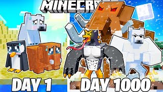 I Survived 1000 Days as FROZEN MONSTERS in HARDCORE Minecraft!