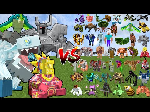 ALL MOWZIE'S MOBS vs MINECRAFT BOSS MOBS