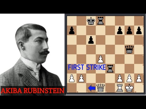FIRST ENCOUNTER FIRST STRIKE - RUBINSTEIN VS LASKER - ST. PETERSBURG 1909