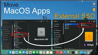 MacOS, Move Apps to External SSD - Create Symlink & Aliases to link back to the Macintosh HD.