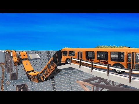 BeamNG DRIVE  Articulated Bus Crashes #10