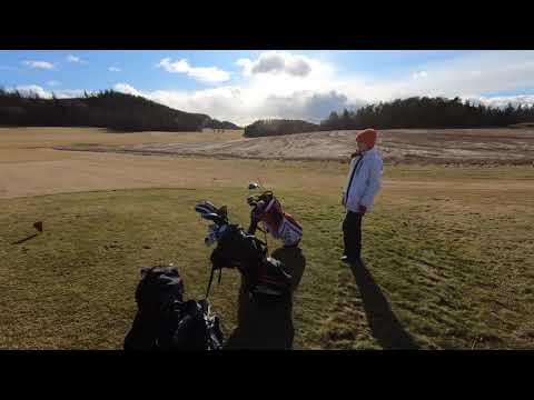 Playing Solum Golf course with Kieran and André in 16 m/s
