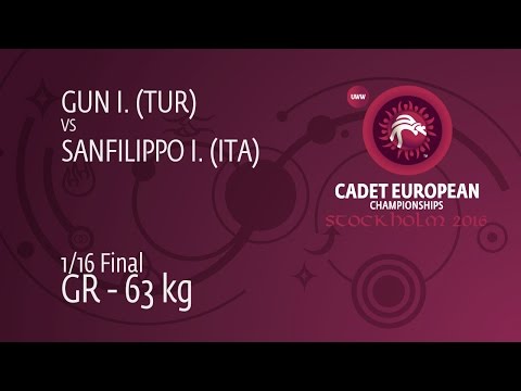1/16 GR - 63 kg: I. GUN (TUR) df. I. SANFILIPPO (ITA), 6-2