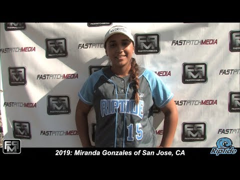 2019 Miranda Gonzales Outfield, First Base and Catcher Softball Skills Video - Riptide