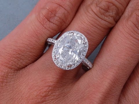 4.15 ctw Oval Cut Diamond Engagement Ring - BigDiamondsUSA