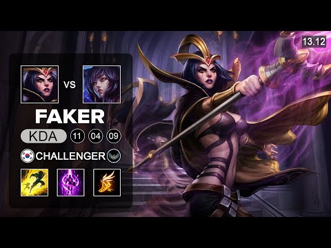 Faker LeBlanc vs Ahri Mid - KR Challenger - Patch 13.12 Season 13