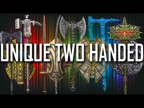 Skyrim - All Unique Shields & Two Handed Weapons