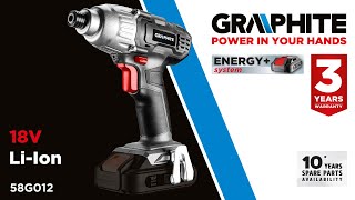 Uťahovák rázový, 58G012, aku, 18V, Energy+, Graphite