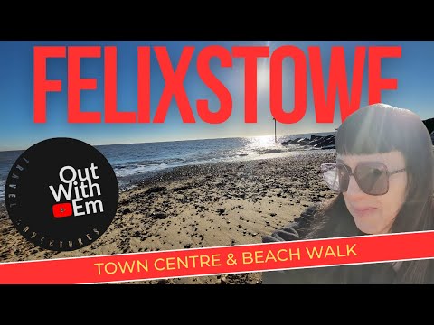 Felixstowe Suffolk - A freezing cold winter walk around the town center and beach.