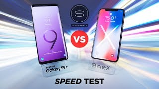 Samsung Galaxy S9+ vs Apple iPhone X SPEED Test
