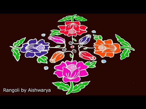 15×1 Flower Kolam Muggulu