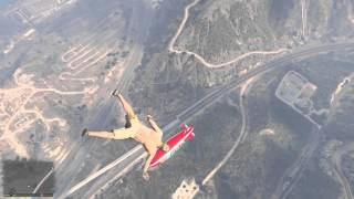 Michael falling from blimp Grand Theft Auto V_2014