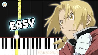 [full] Fullmetal Alchemist Brotherhood ED - "Uso" - EASY Piano Tutorial & Sheet Music