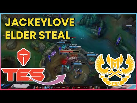 TES JackeyLove steals elder drake from GAM | GAM vs TES