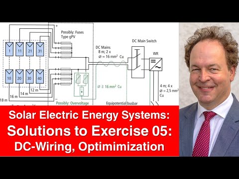 Exercise 05 of Lecture Solar Electric Energy Systems - PV Systems - Wiring