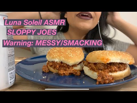 Sloppy Joes ASMR / Mukbang (WARNING MESSY EATING/OPEN MOUTH/SMACKING) 목방
